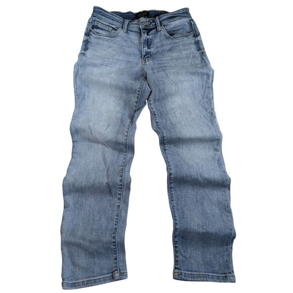 JUDY BLUE Boyfriend Fit Womens 7/28 Blue Denim Light Wash Distressed - Picture 1 of 11